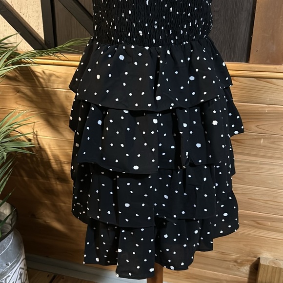 NWT She and Sky Polka Dot Mini Dress
black with white polka dots large - Picture 5 of 8
